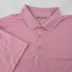 Nike Golf Dri-FIT Polo Shirt Mens XL Pink Short‎ Sleeve Performance Golf